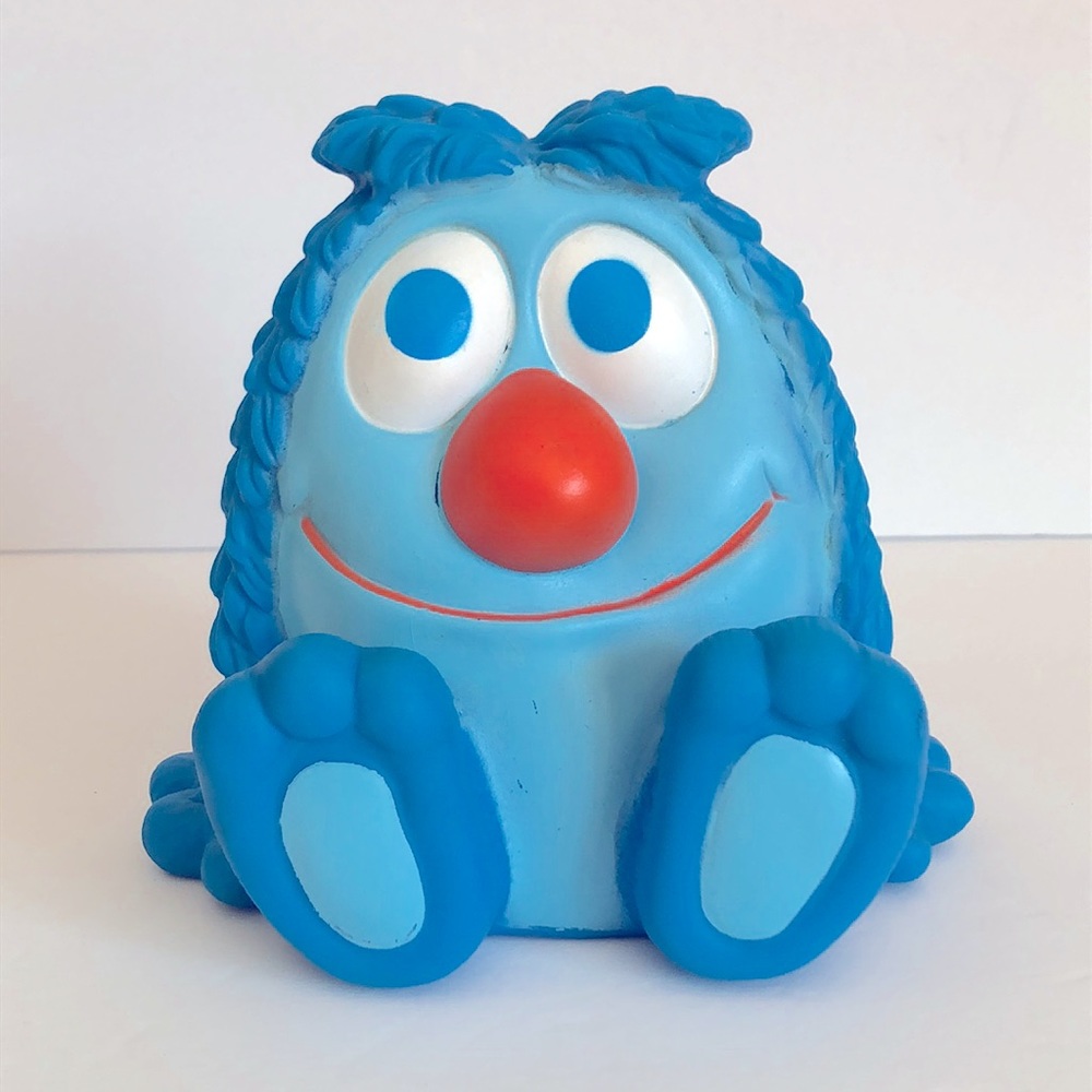 Vintage 1978 Gabriel CBS Squeak Toy Blue Monster